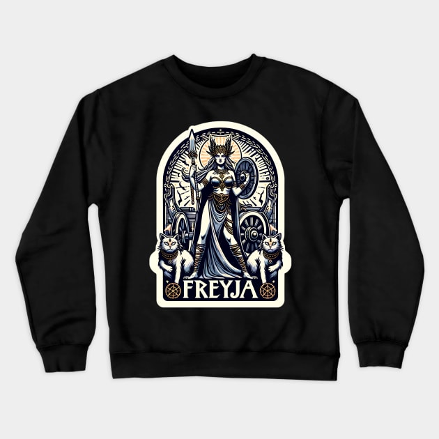 Freyja: Goddess of Love and War Crewneck Sweatshirt by PuckDesign